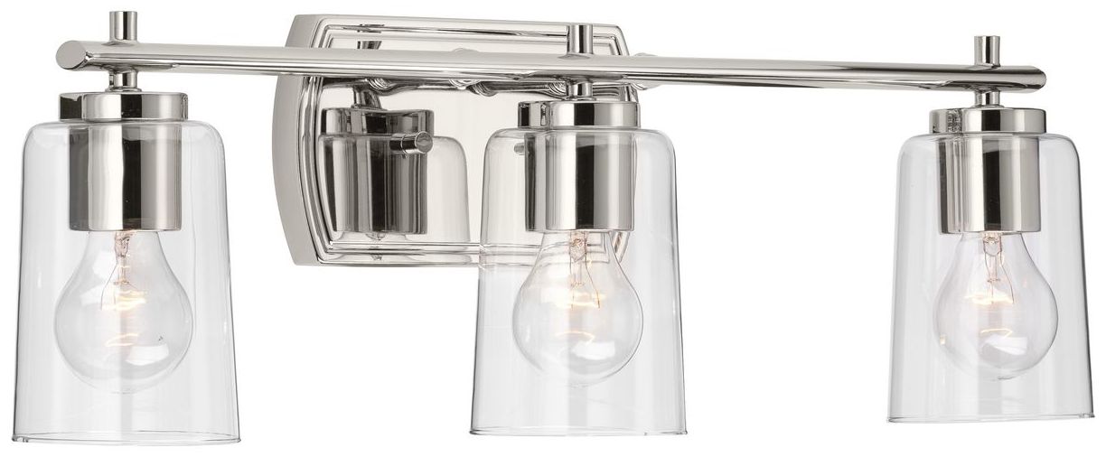 Image 5 Progress Lighting Adley 3-Light Clear Glass New Traditional Vanity Light more views