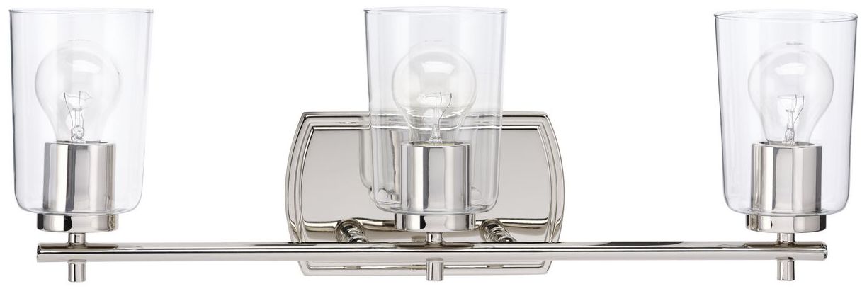 Image 6 Progress Lighting Adley 3-Light Clear Glass New Traditional Vanity Light more views