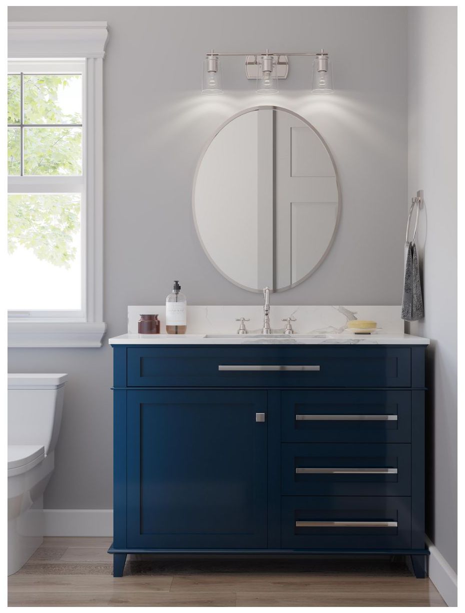 Progress Lighting Adley 3-Light Clear Glass New Traditional Vanity Light