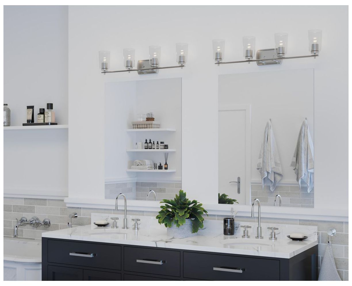 Image 2 Progress Lighting Adley 4-Light Clear Glass New Traditional Vanity Light more views