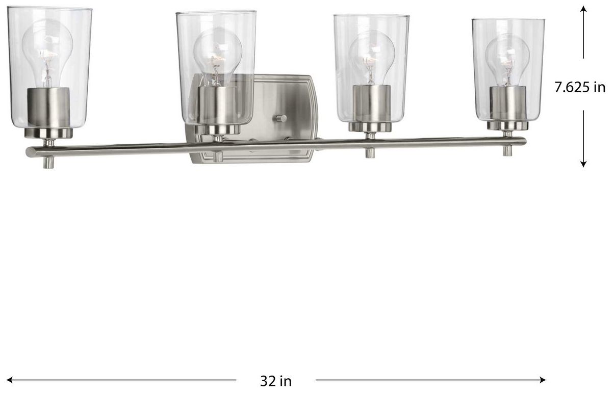 Image 4 Progress Lighting Adley 4-Light Clear Glass New Traditional Vanity Light more views