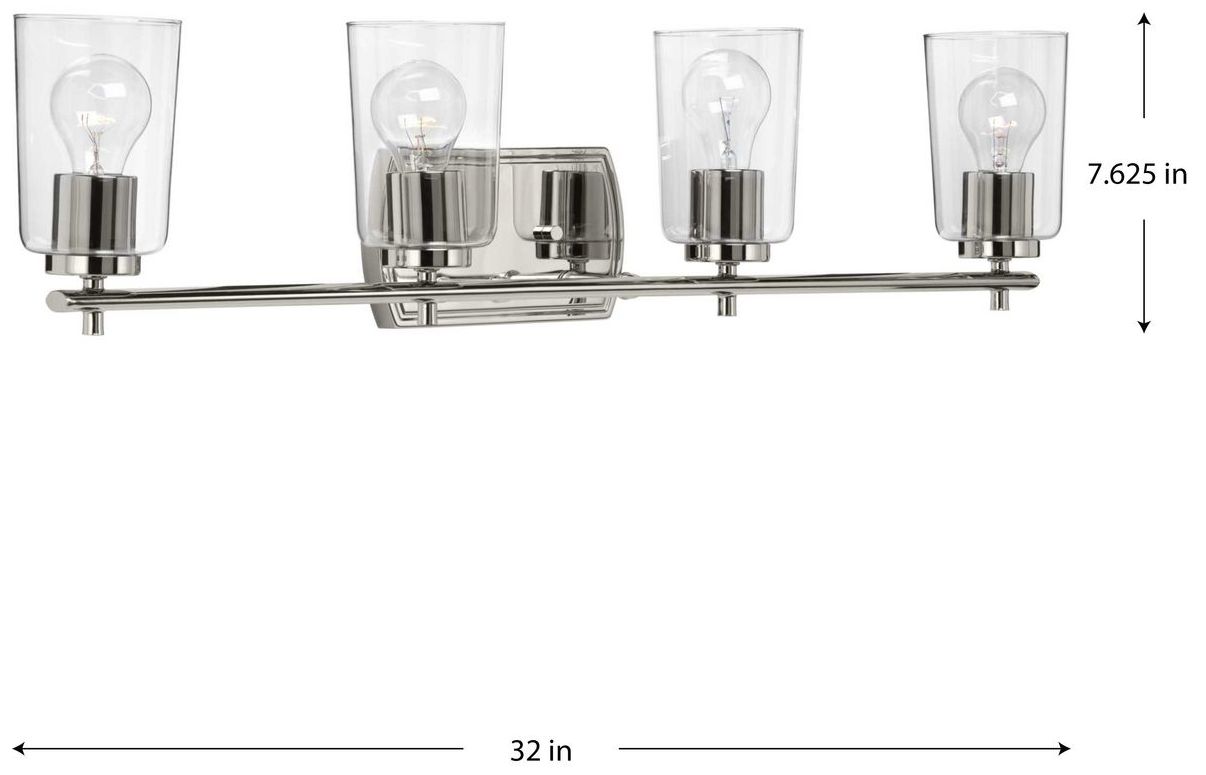 Image 4 Progress Lighting Adley 4-Light Clear Glass New Traditional Vanity Light more views