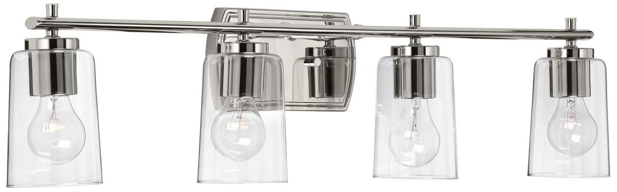 Image 5 Progress Lighting Adley 4-Light Clear Glass New Traditional Vanity Light more views