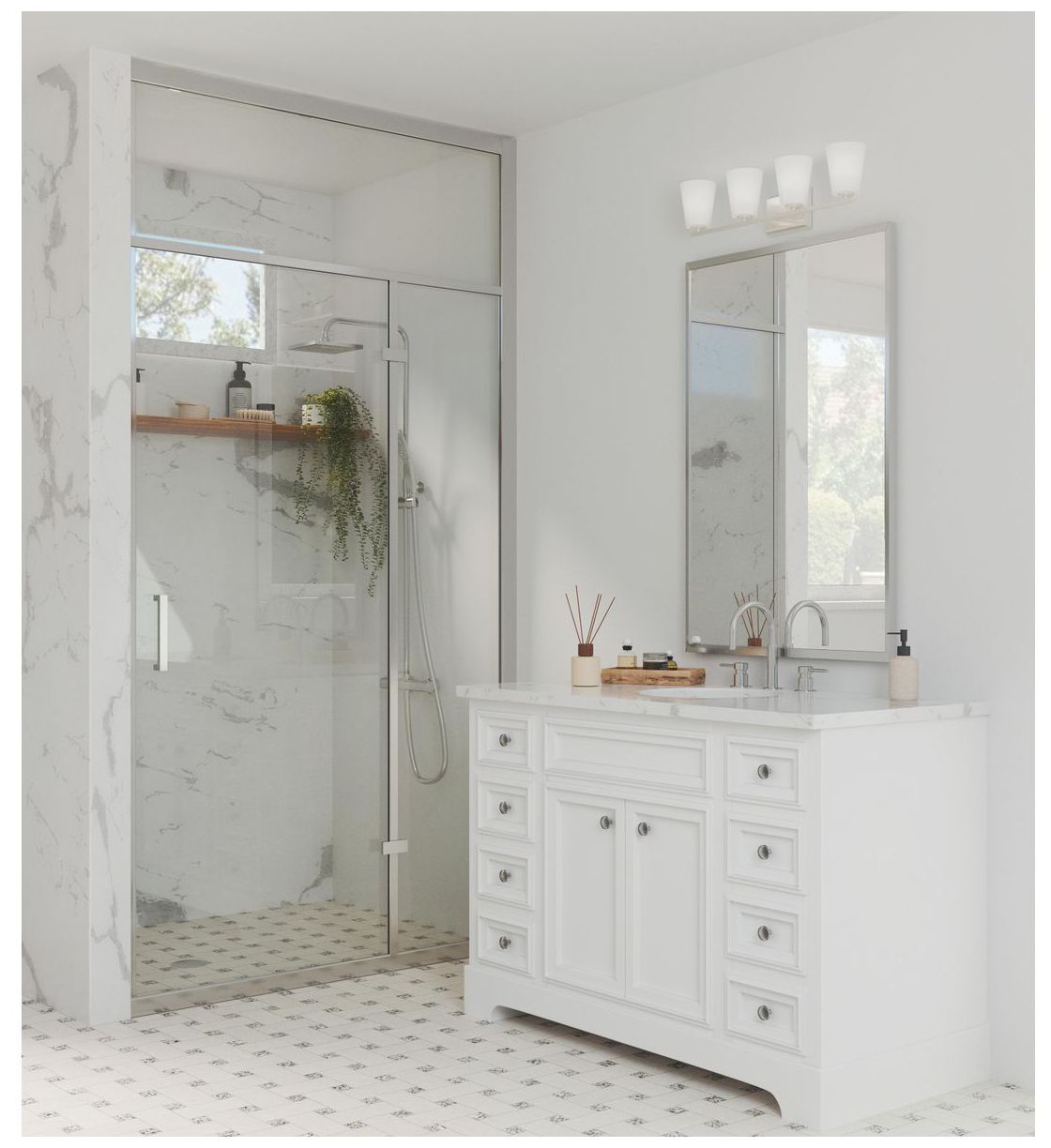 Image 2 Progress Lighting Adley 4-Light Etched Opal Glass Vanity Light more views