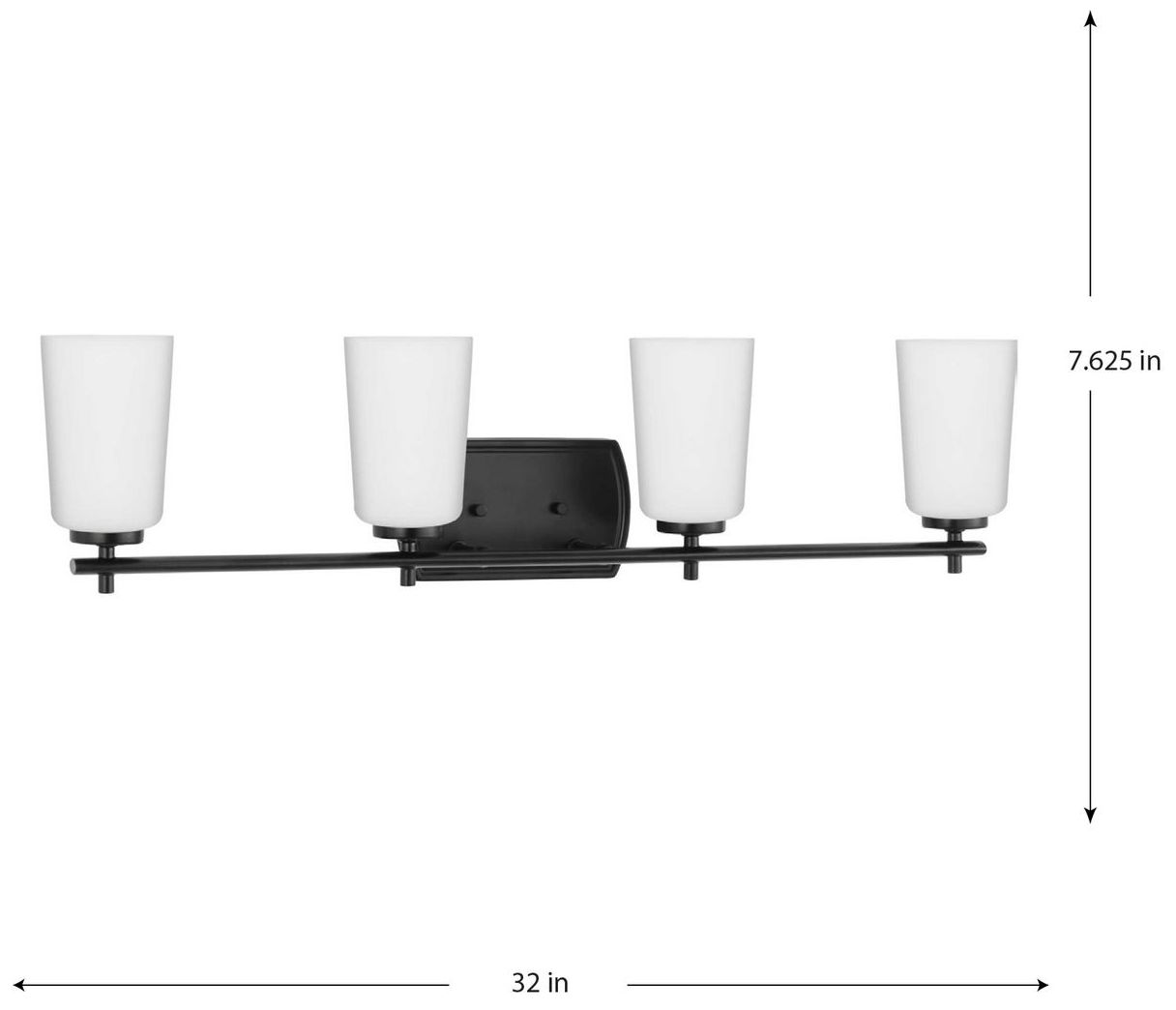 Image 4 Progress Lighting Adley 4-Light Etched Opal Glass Vanity Light more views