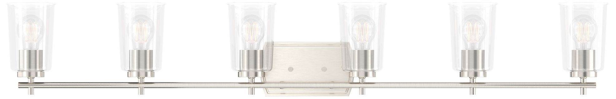 Image 4 Progress Lighting Adley 6-Light New Traditional Clear Glass Vanity Light more views