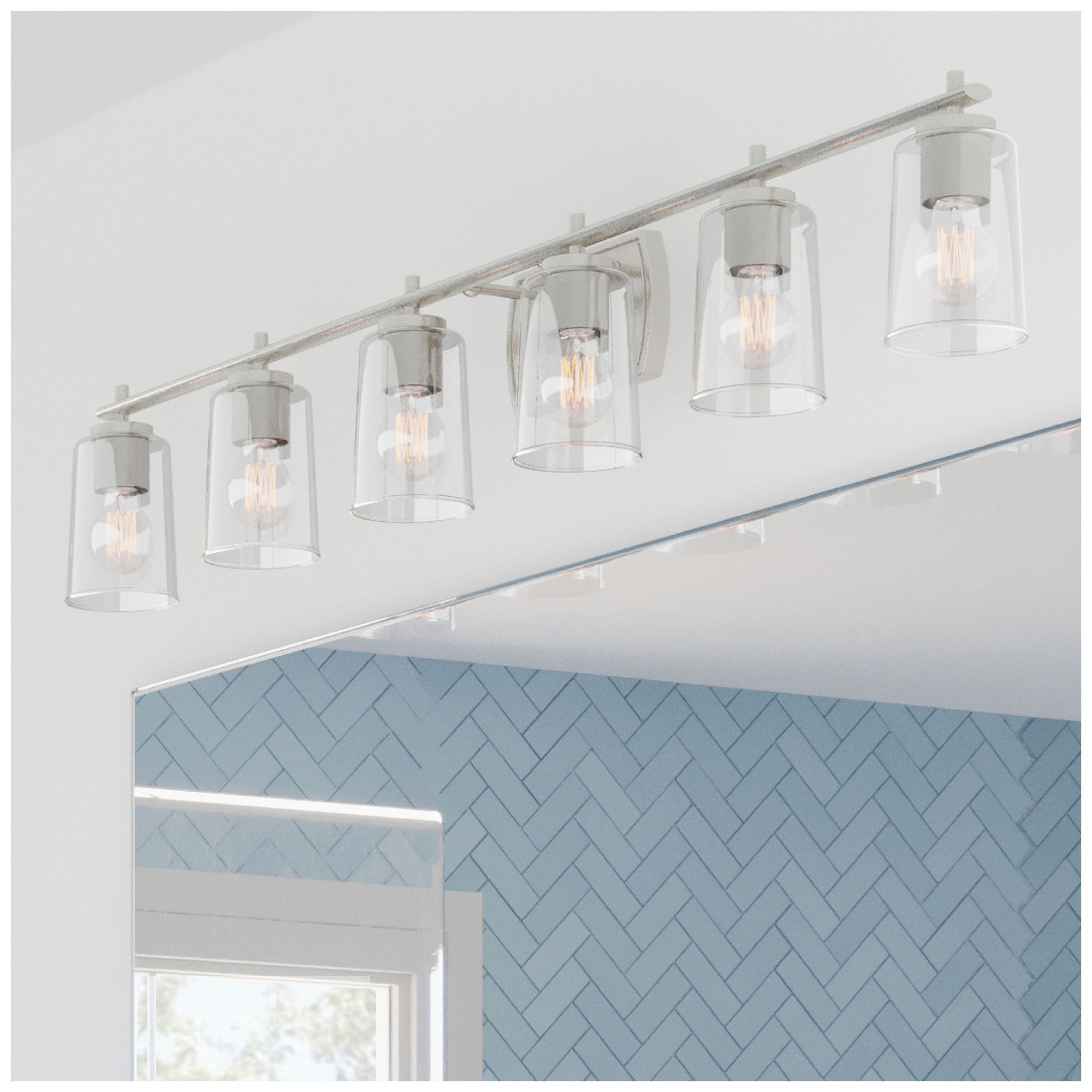 Progress Lighting Adley 6-Light New Traditional Clear Glass Vanity Light