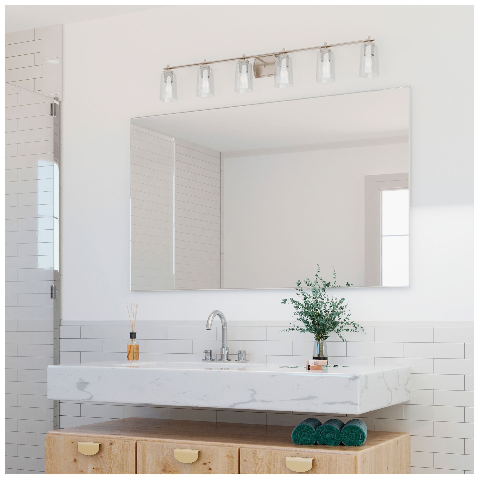 Progress Lighting Adley 6-Light New Traditional Clear Glass Vanity Light