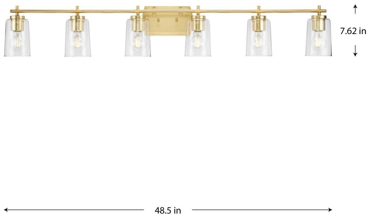 Image 4 Progress Lighting Adley 6-Light New Traditional Clear Glass Vanity Light more views