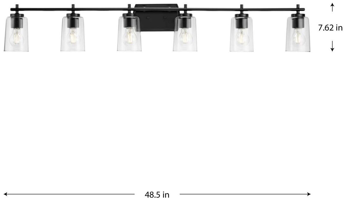 Image 4 Progress Lighting Adley 6-Light New Traditional Clear Glass Vanity Light more views