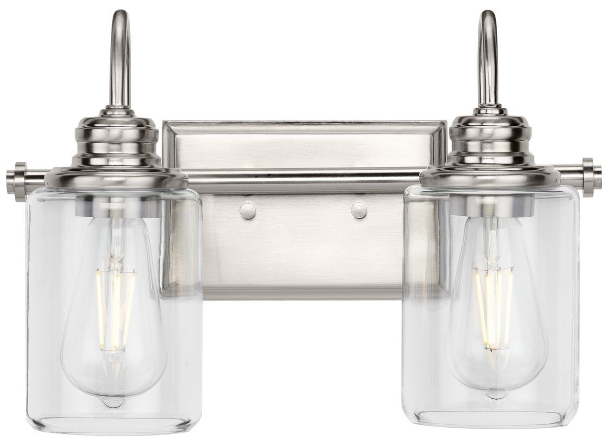 Image 5 Progress Lighting Aiken 2-Light Clear Glass Farmhouse Vanity Wall Light more views
