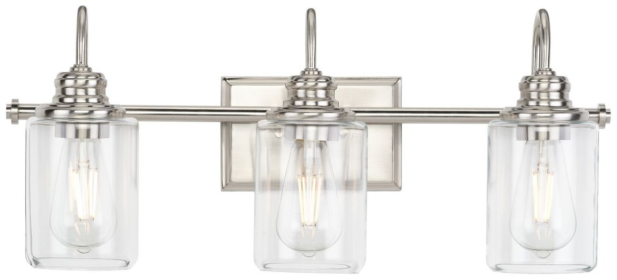 Image 3 Progress Lighting Aiken 3-Light Clear Glass Farmhouse Vanity Wall Light more views