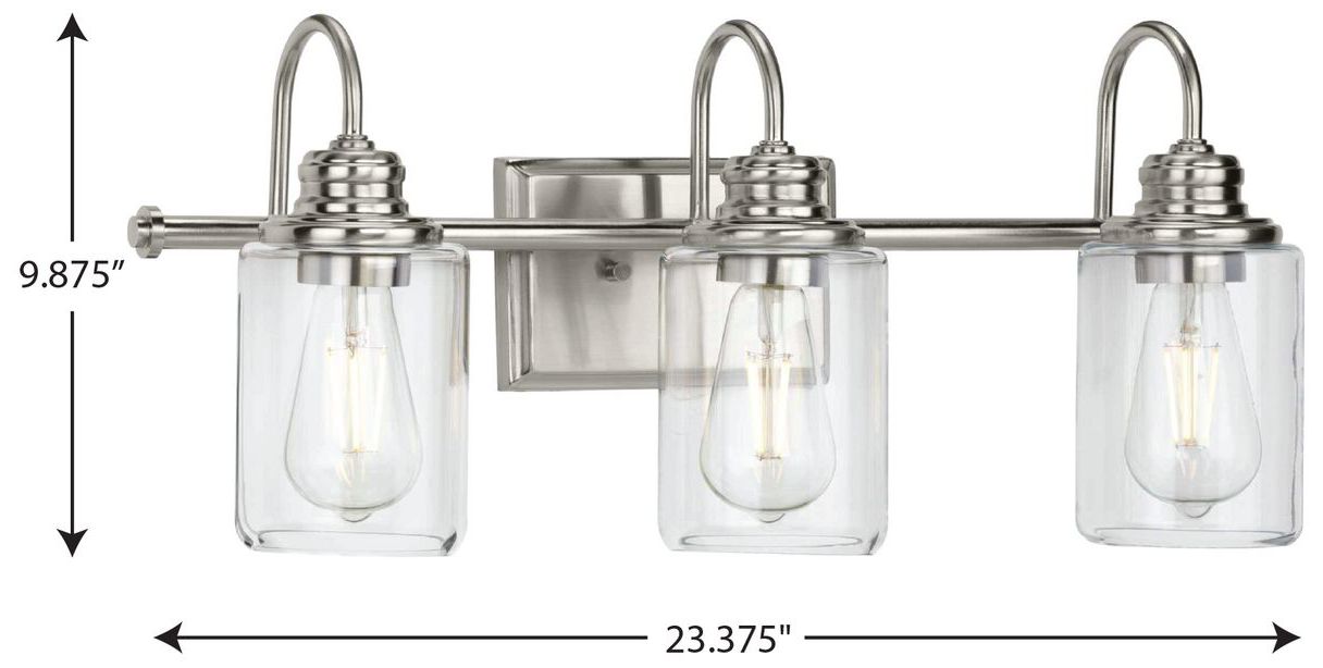 Image 4 Progress Lighting Aiken 3-Light Clear Glass Farmhouse Vanity Wall Light more views