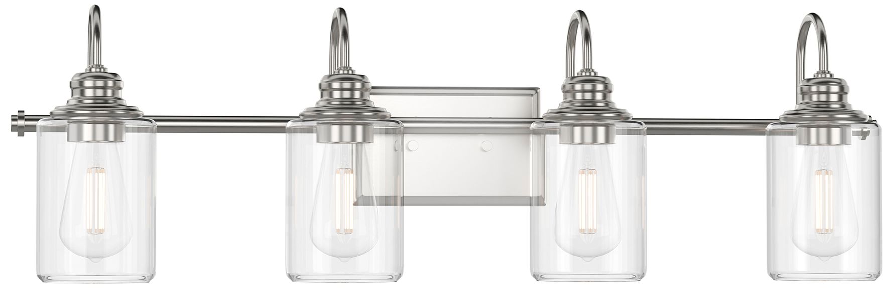 Progress Lighting Aiken 4-Light Clear Glass Farmhouse Vanity Wall Light