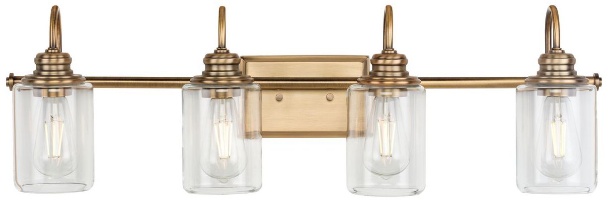 Image 5 Progress Lighting Aiken 4-Light Clear Glass Farmhouse Vanity Wall Light more views