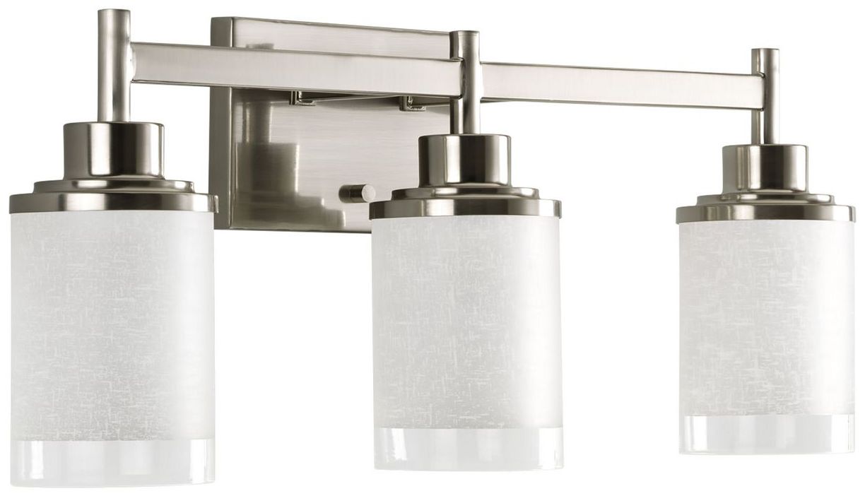 Image 6 Progress Lighting Alexa Three-Light Brushed Nickel Bath Light more views