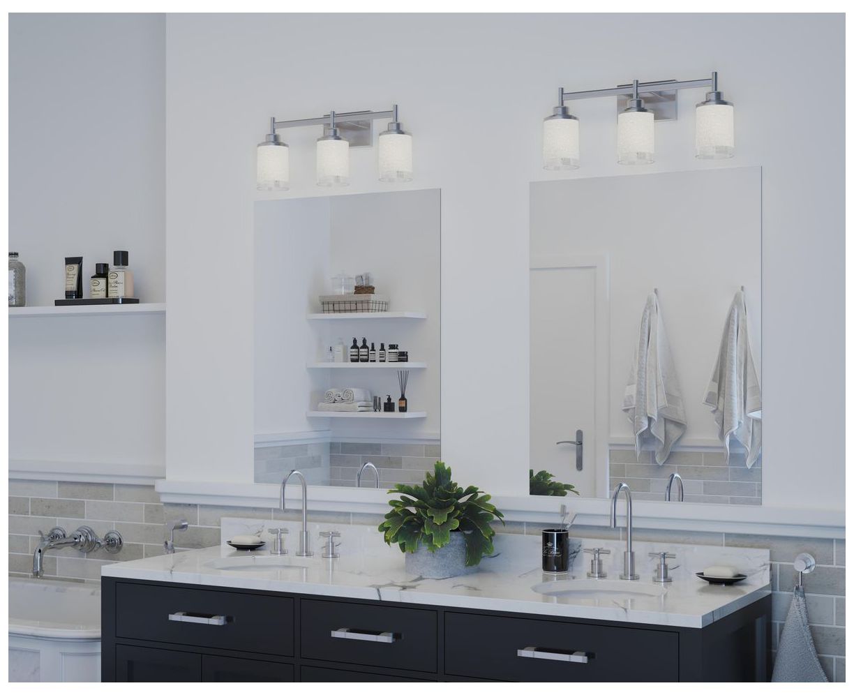 Image 7 Progress Lighting Alexa Three-Light Brushed Nickel Bath Light more views