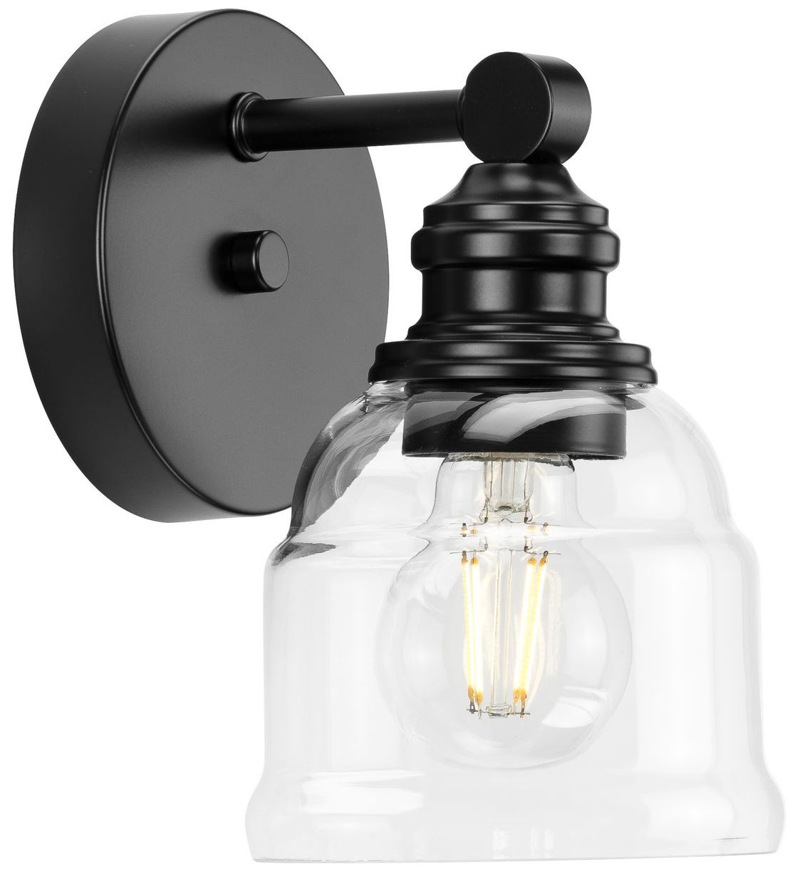 Progress Lighting Ambrose 1-Light Farmhouse Clear Glass Vanity Light
