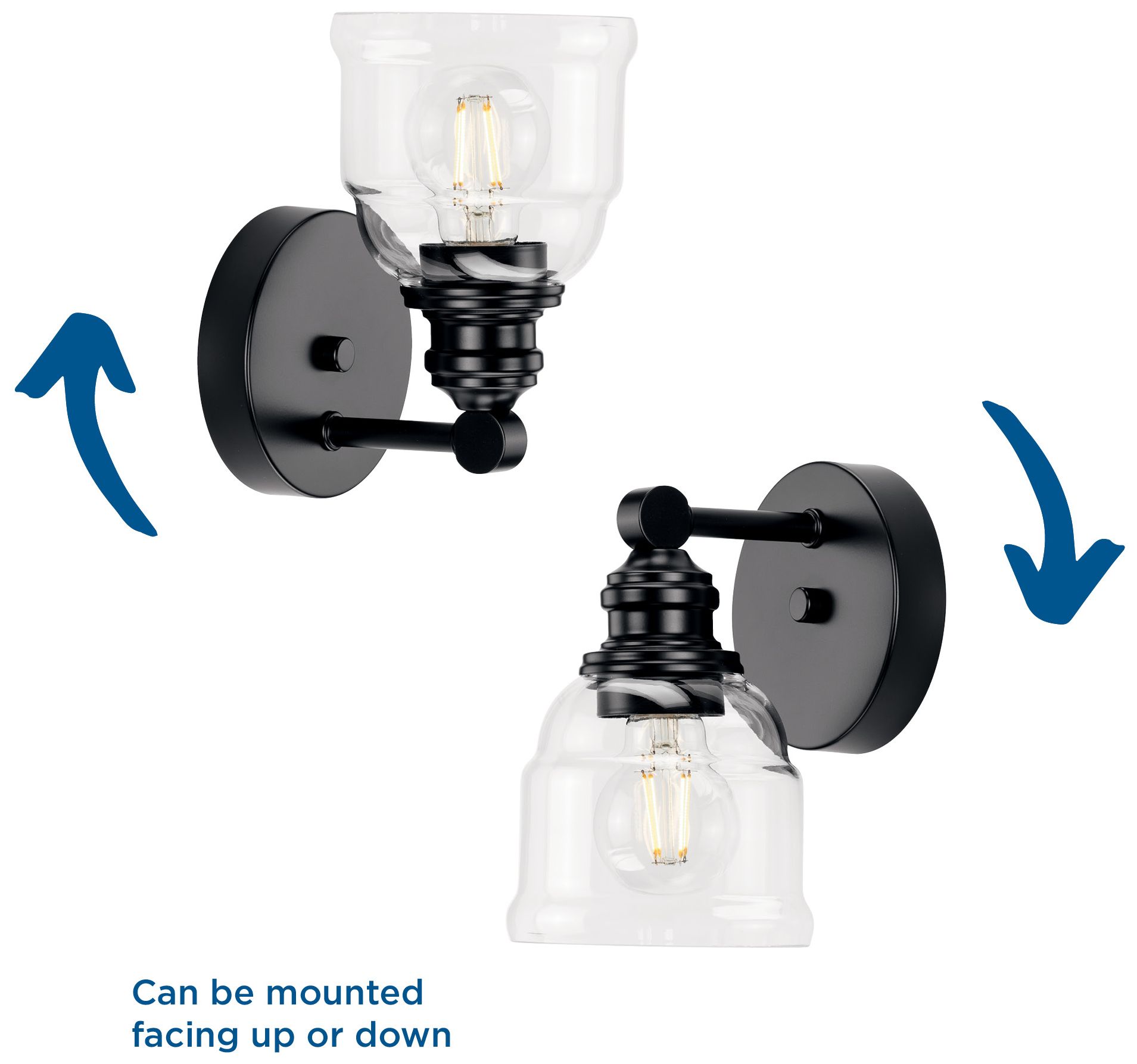 Progress Lighting Ambrose 1-Light Farmhouse Clear Glass Vanity Light