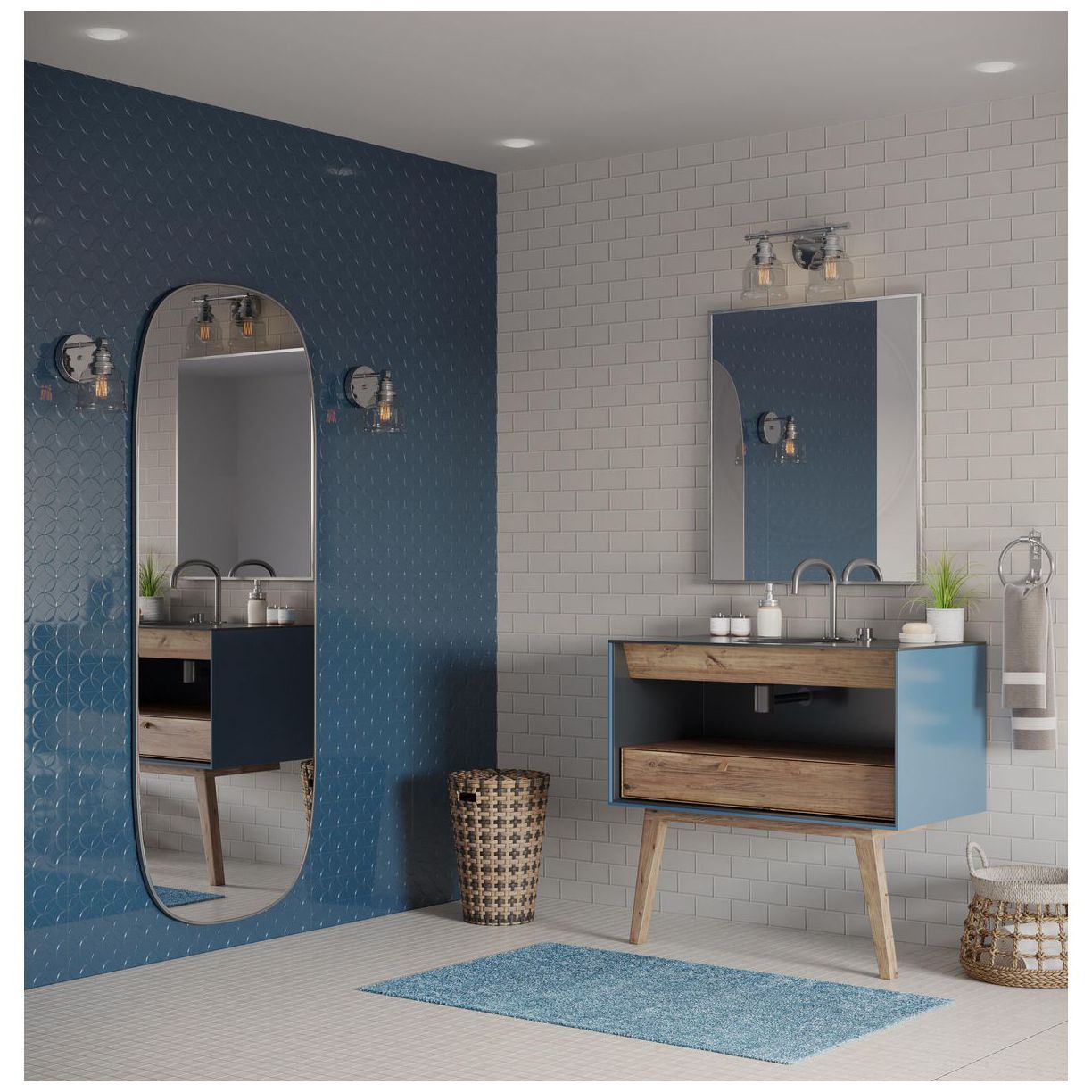 Image 2 Progress Lighting Ambrose 2-Light Farmhouse Clear Glass Vanity Light more views