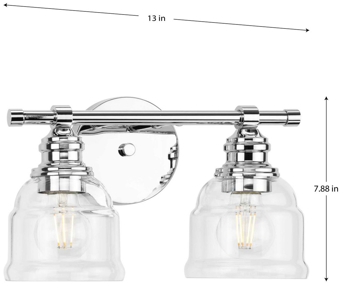 Image 4 Progress Lighting Ambrose 2-Light Farmhouse Clear Glass Vanity Light more views