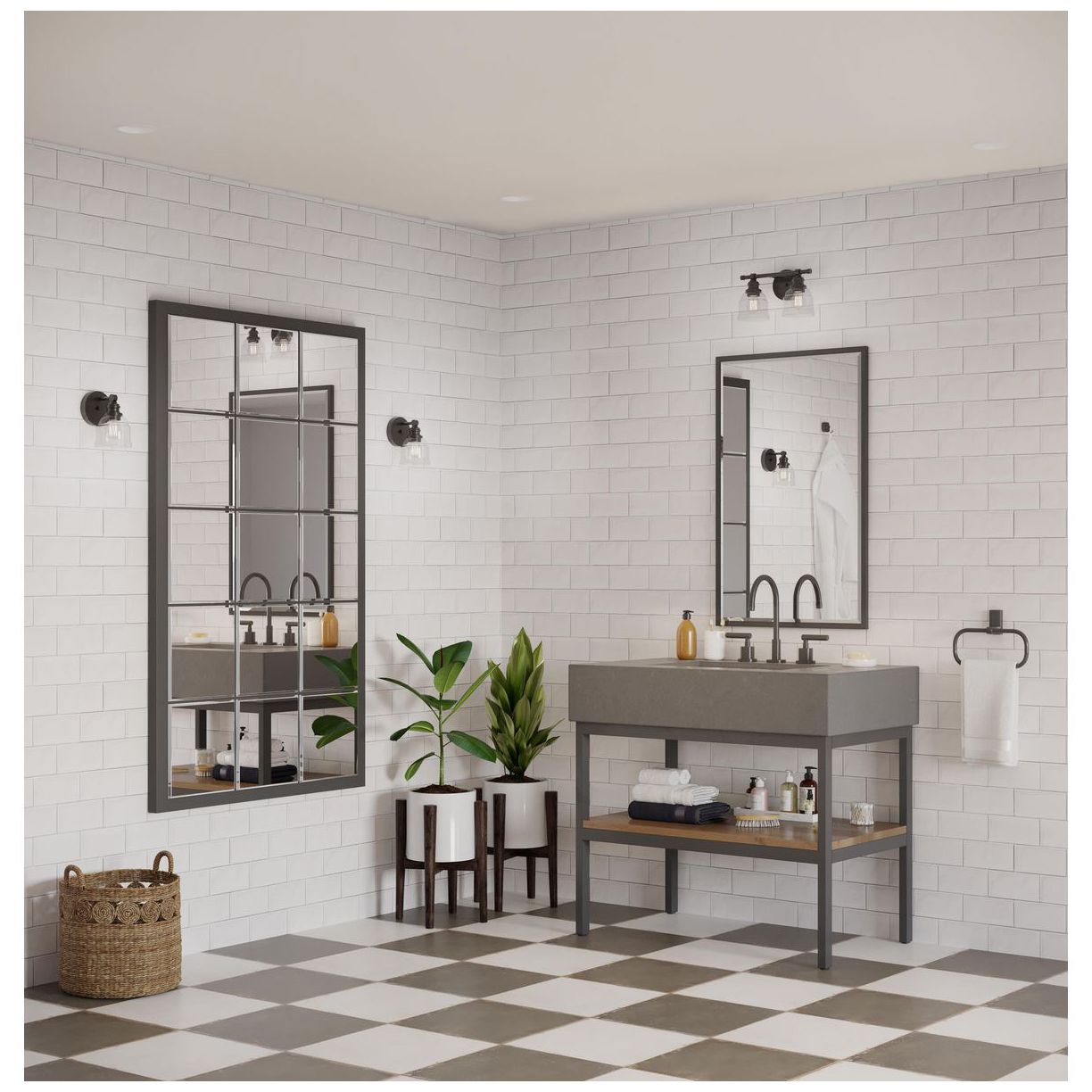 Image 2 Progress Lighting Ambrose 2-Light Farmhouse Clear Glass Vanity Light more views