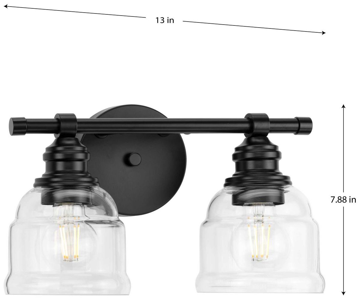 Image 4 Progress Lighting Ambrose 2-Light Farmhouse Clear Glass Vanity Light more views