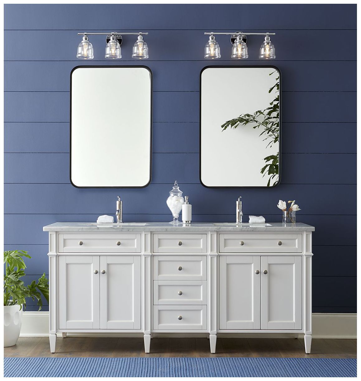 Image 2 Progress Lighting Ambrose 3-Light Farmhouse Clear Glass Vanity Light more views