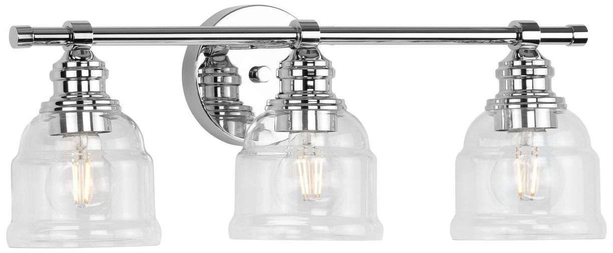 Image 6 Progress Lighting Ambrose 3-Light Farmhouse Clear Glass Vanity Light more views