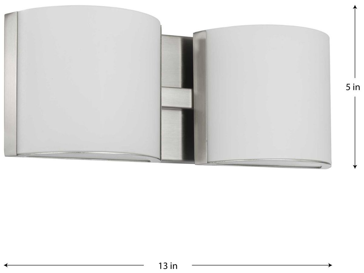Image 4 Progress Lighting Arch LED 2-Light Etched Glass Modern Vanity Light more views