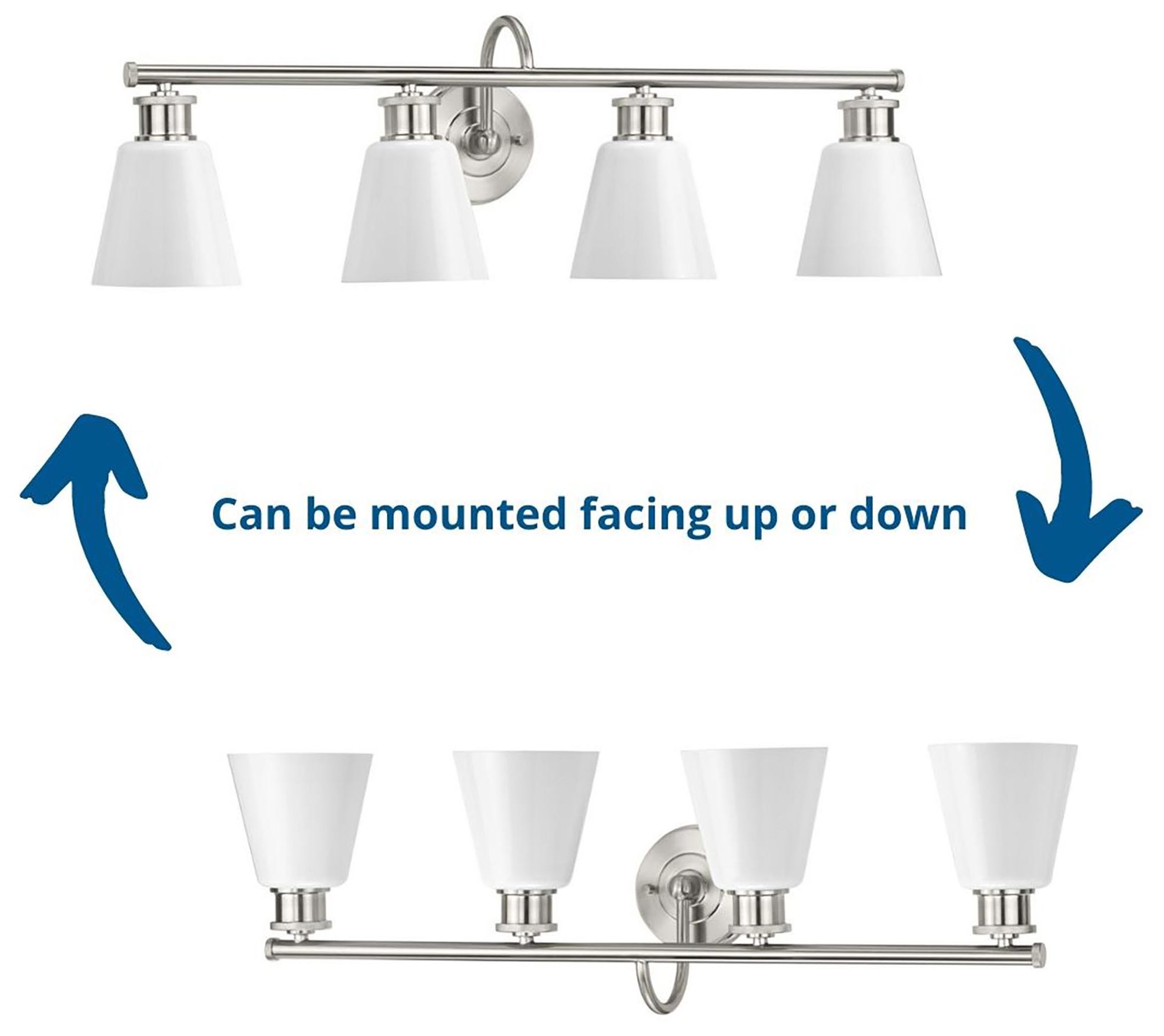 Image 2 Progress Lighting Ashford 4-Light Opal Glass Farmhouse Vanity Wall Light more views
