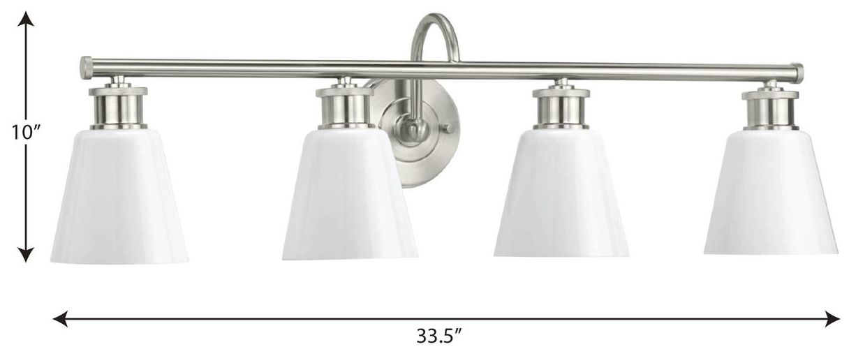 Image 4 Progress Lighting Ashford 4-Light Opal Glass Farmhouse Vanity Wall Light more views