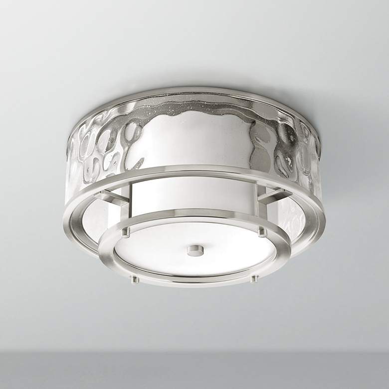 Image 1 Progress Lighting Bay Court 15"W Water Glass Ceiling Light