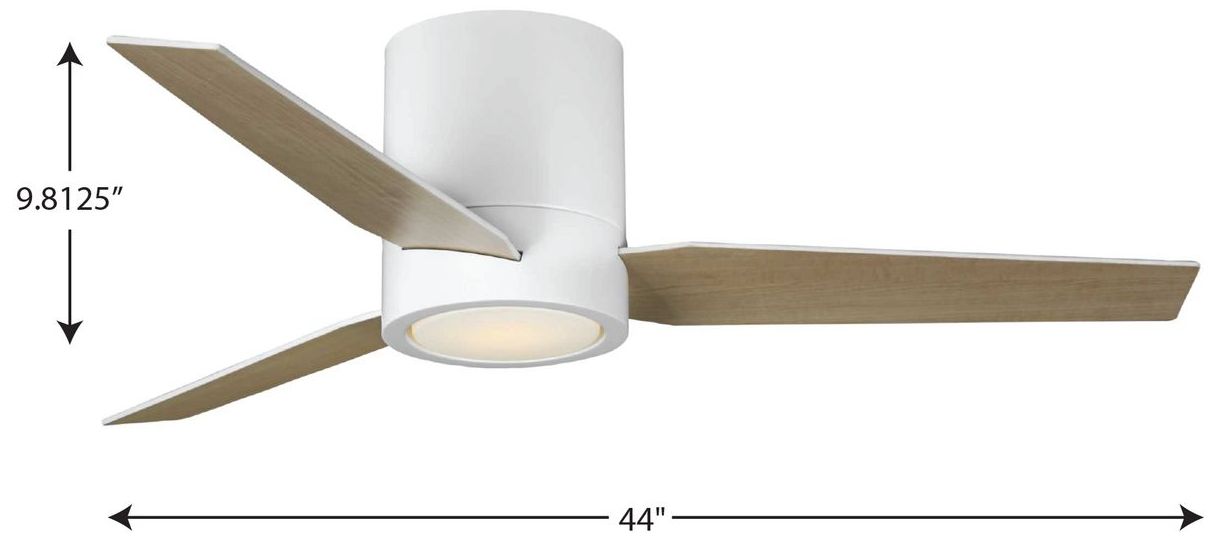 Progress Lighting Braden Collection 44" 3-Blade LED Hugger Ceiling Fan