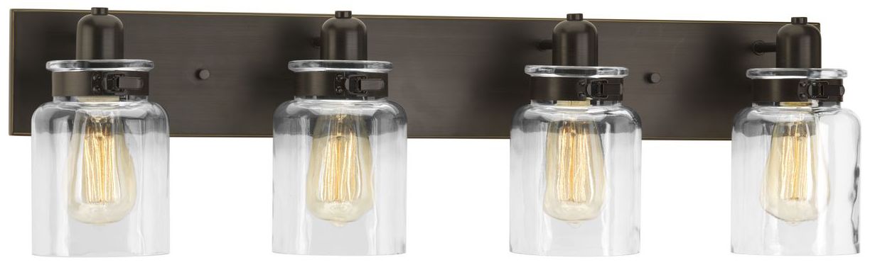 Image 2 Progress Lighting Calhoun Collection 4-Light Clear Glass Bath Vanity Light