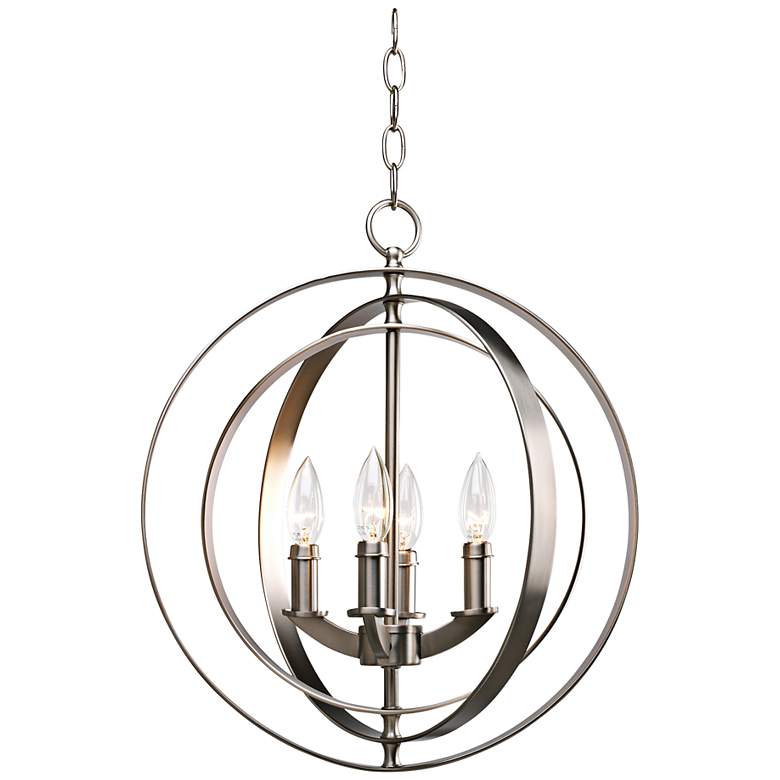 Image 3 Progress Lighting Equinox 16" 4-Light Silver Open Orb Pendant Light