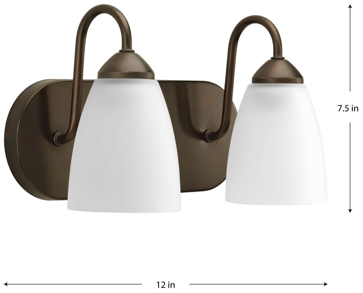 Image 4 Progress Lighting Gather Collection Antique Bronze 2-Light Vanity Light more views