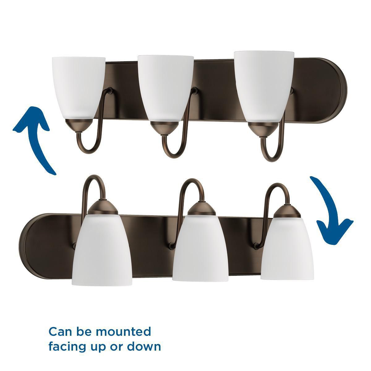 Image 4 Progress Lighting Gather Collection Antique Bronze 3-Light Vanity Light more views