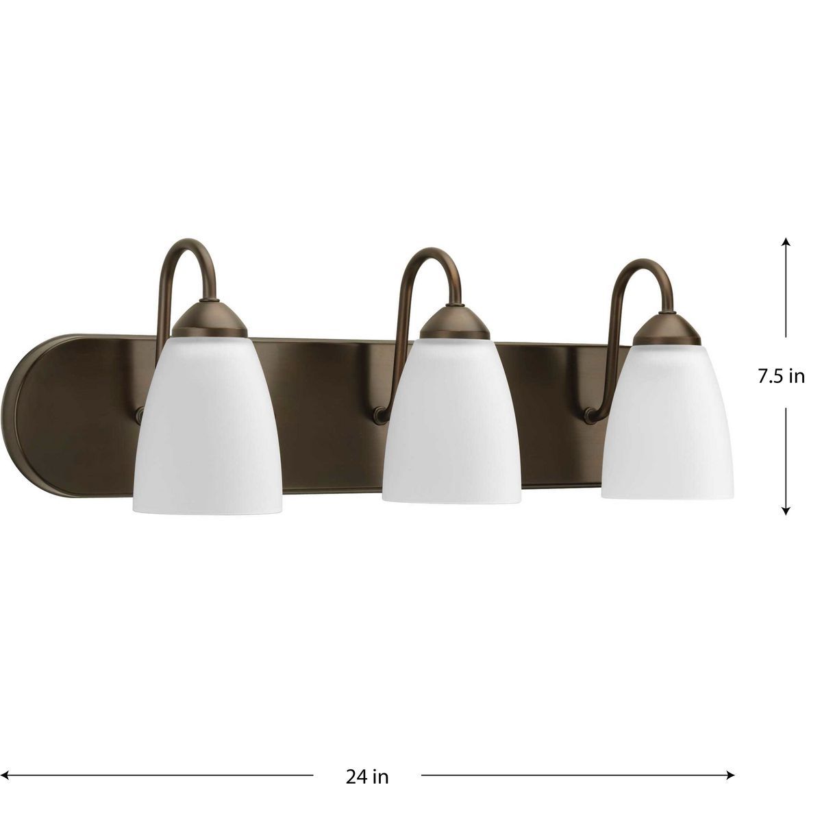 Image 5 Progress Lighting Gather Collection Antique Bronze 3-Light Vanity Light more views