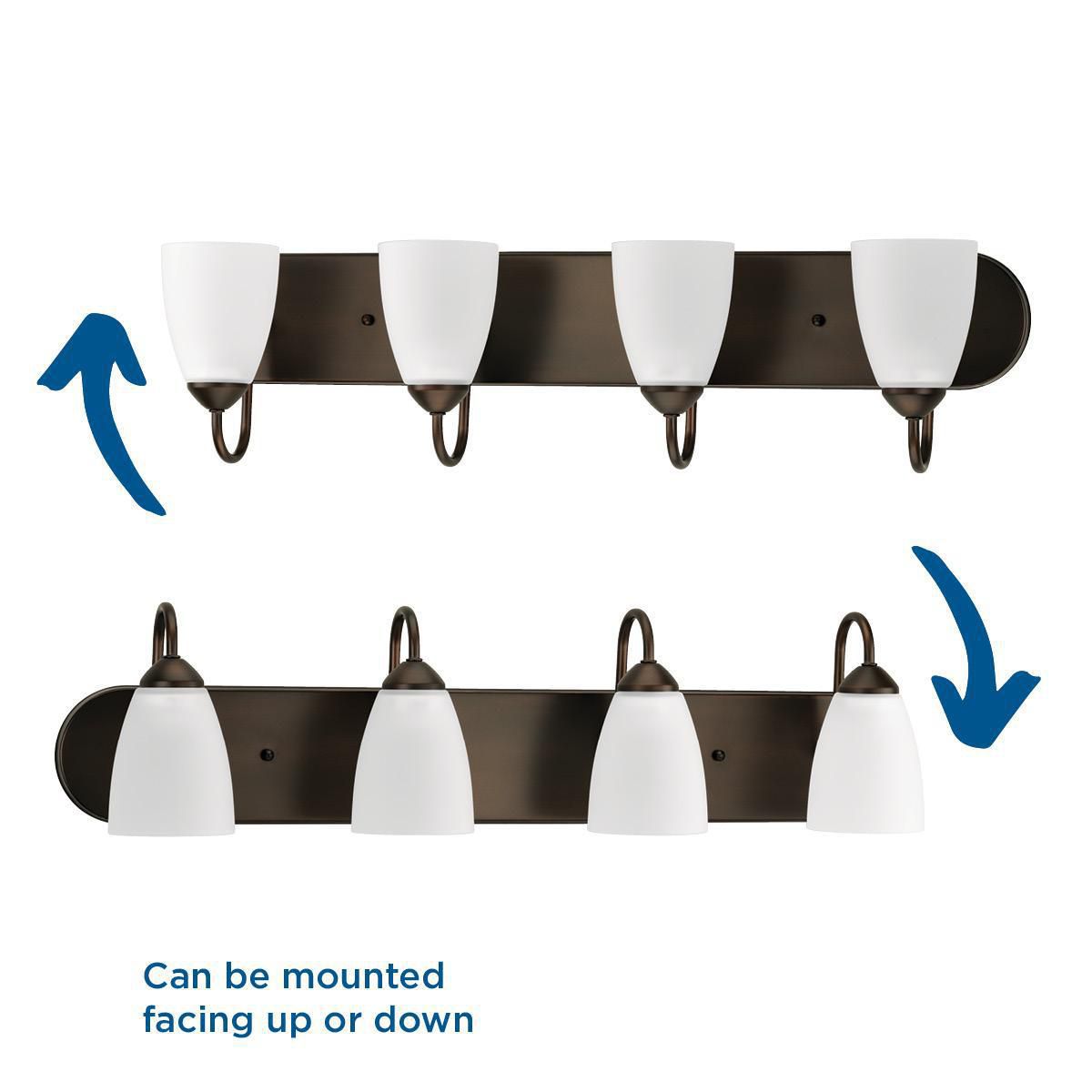 Image 5 Progress Lighting Gather Collection Antique Bronze 4-Light Vanity Light more views