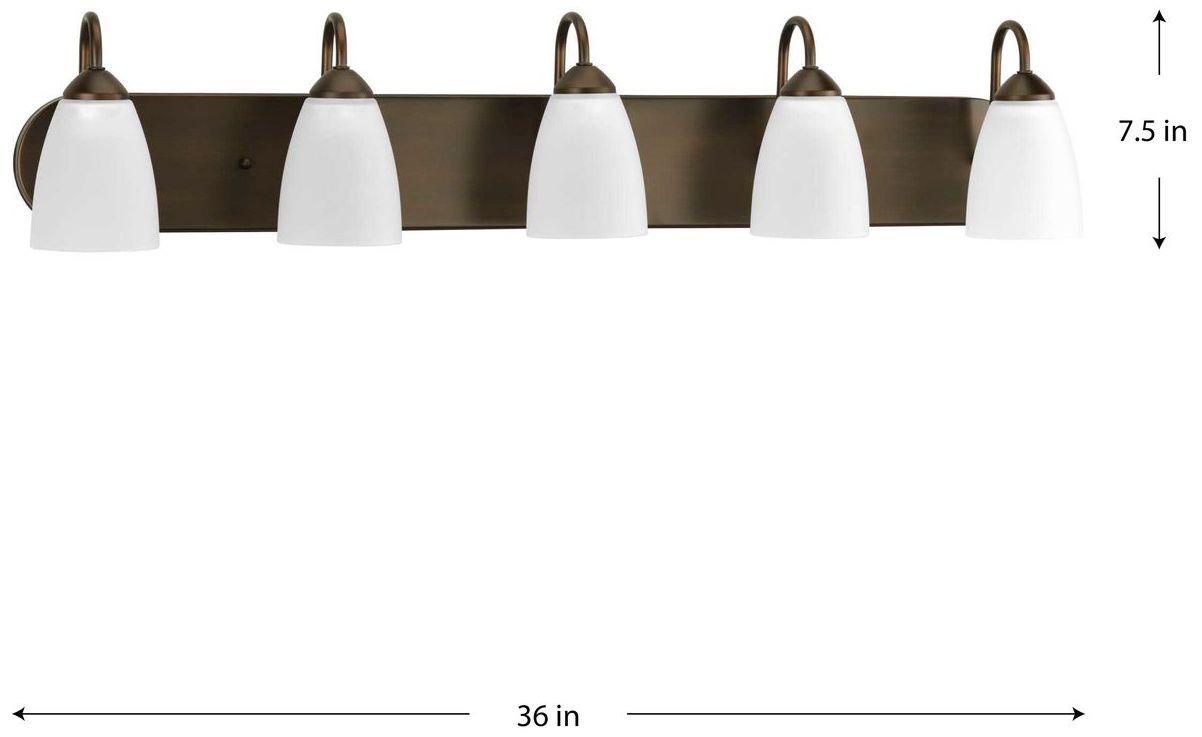 Image 4 Progress Lighting Gather Collection Antique Bronze 5-Light Vanity Light more views
