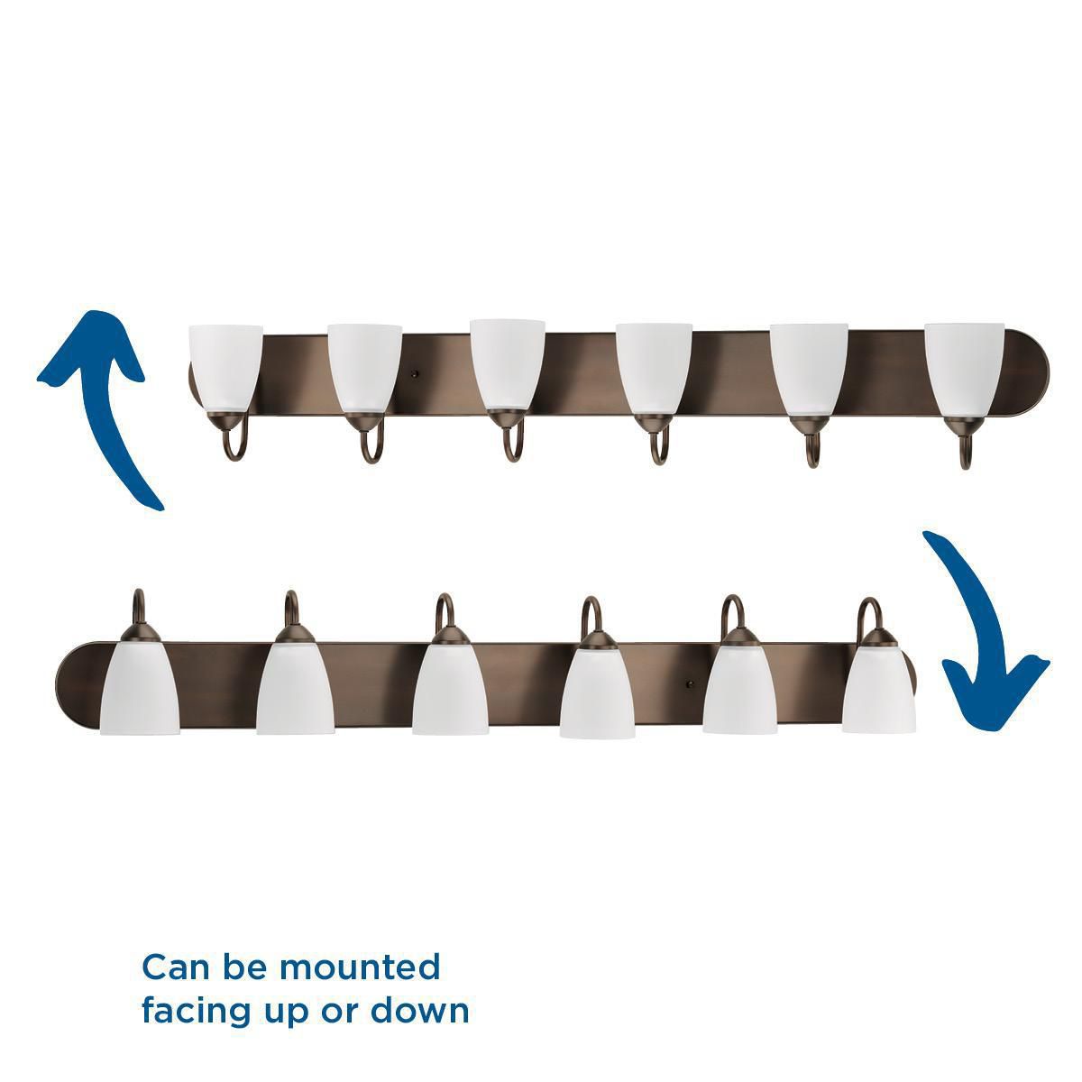 Image 4 Progress Lighting Gather Collection Antique Bronze 6-Light Vanity Light more views