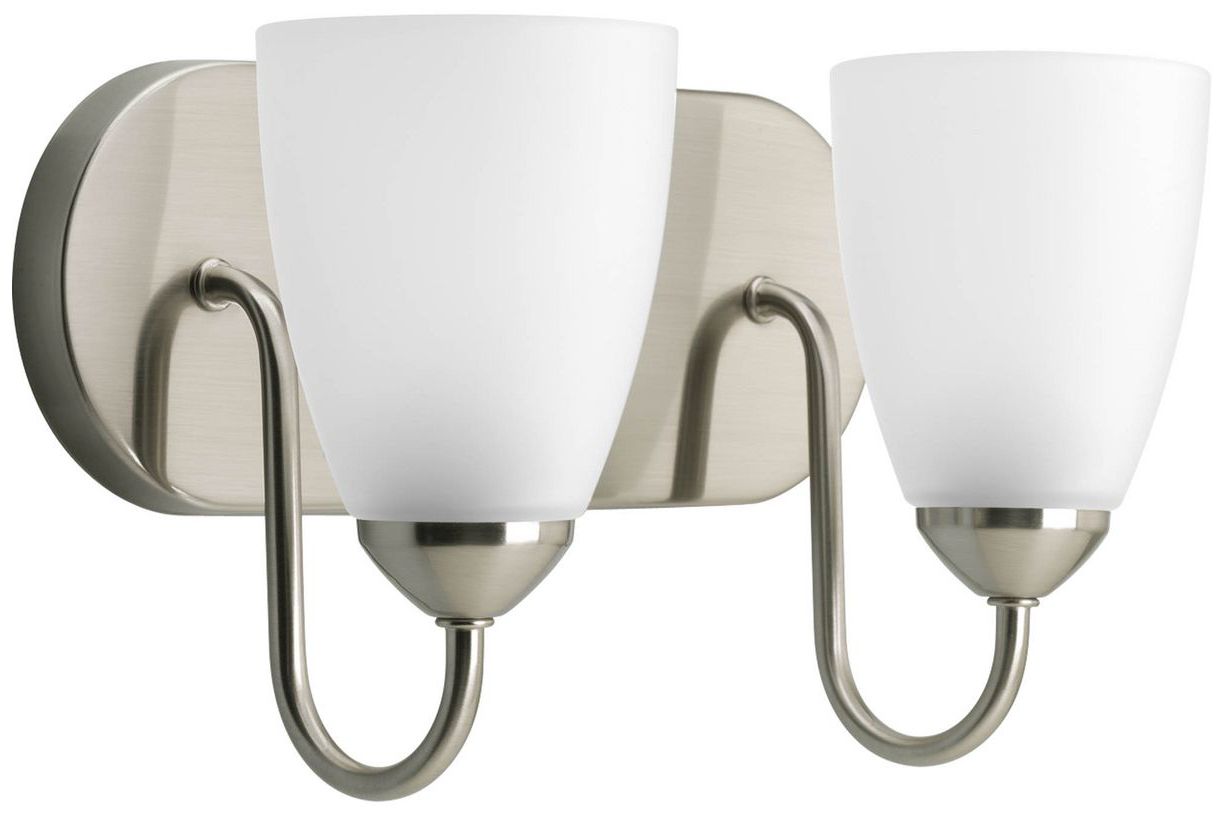 Progress Lighting Gather Collection Brushed Nickel 2-Light Vanity Light