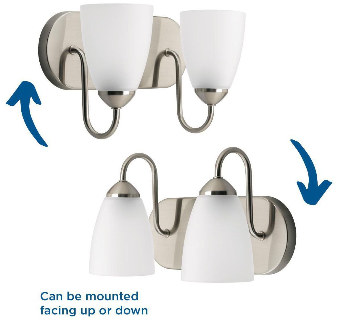 Image 3 Progress Lighting Gather Collection Brushed Nickel 2-Light Vanity Light more views