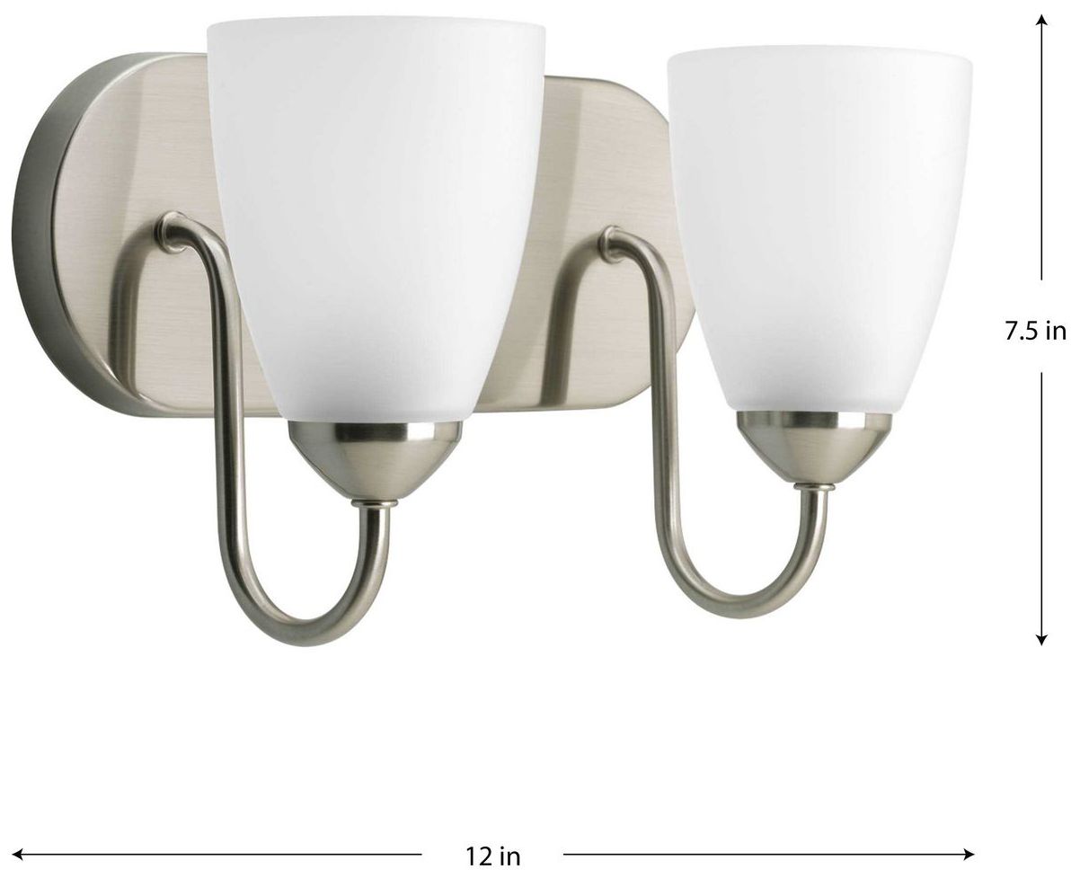 Image 4 Progress Lighting Gather Collection Brushed Nickel 2-Light Vanity Light more views