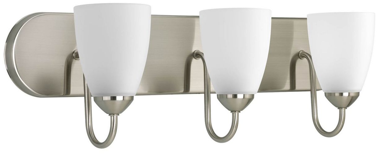 Progress Lighting Gather Collection Brushed Nickel 3-Light Vanity Light