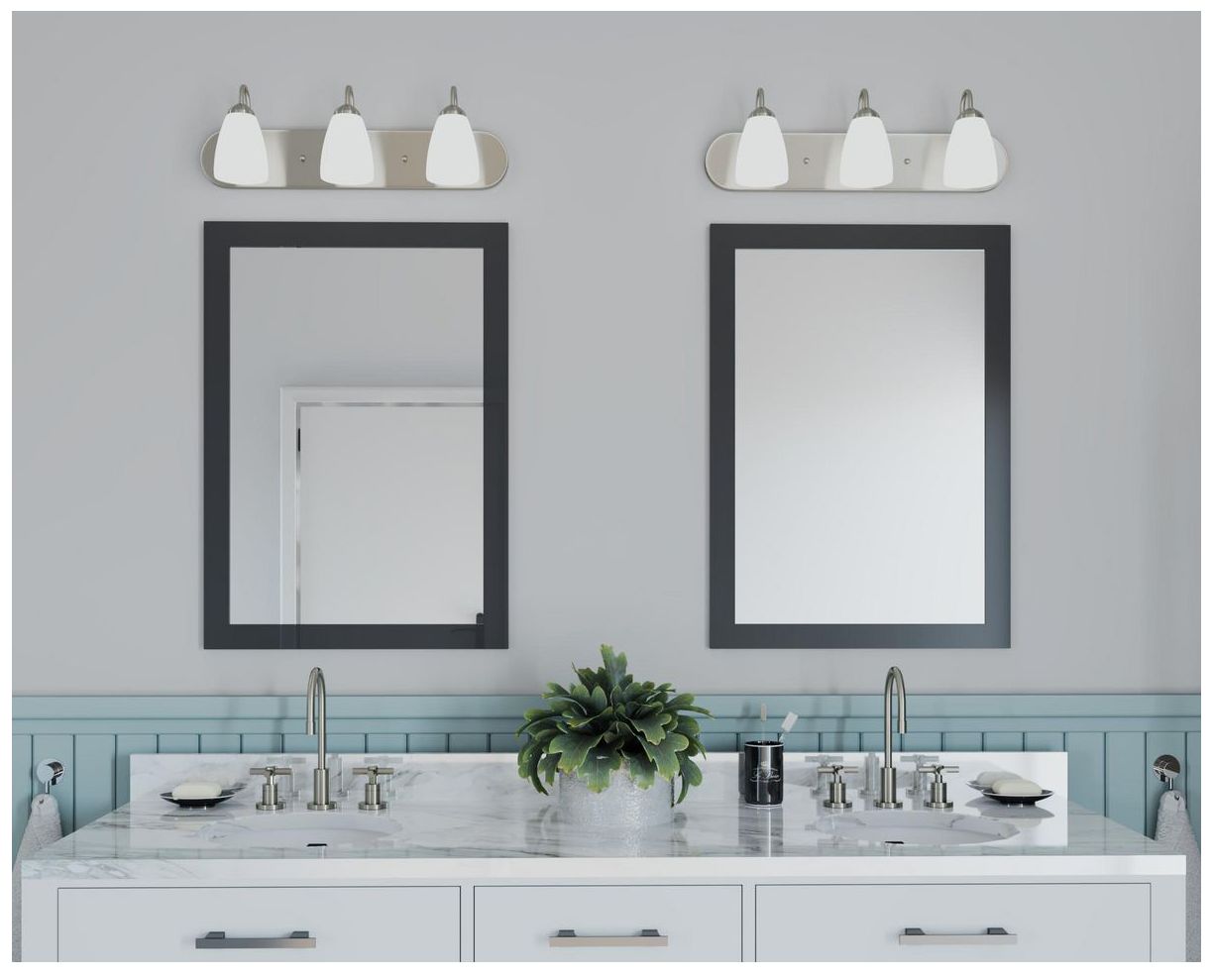 Image 2 Progress Lighting Gather Collection Brushed Nickel 3-Light Vanity Light more views