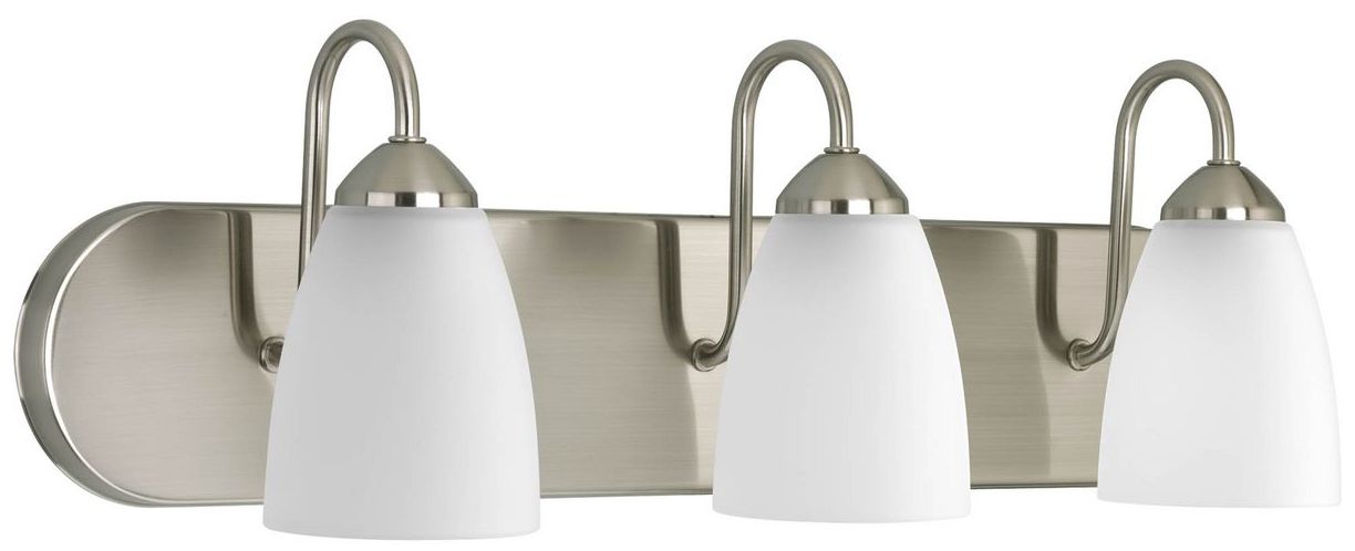 Image 3 Progress Lighting Gather Collection Brushed Nickel 3-Light Vanity Light more views