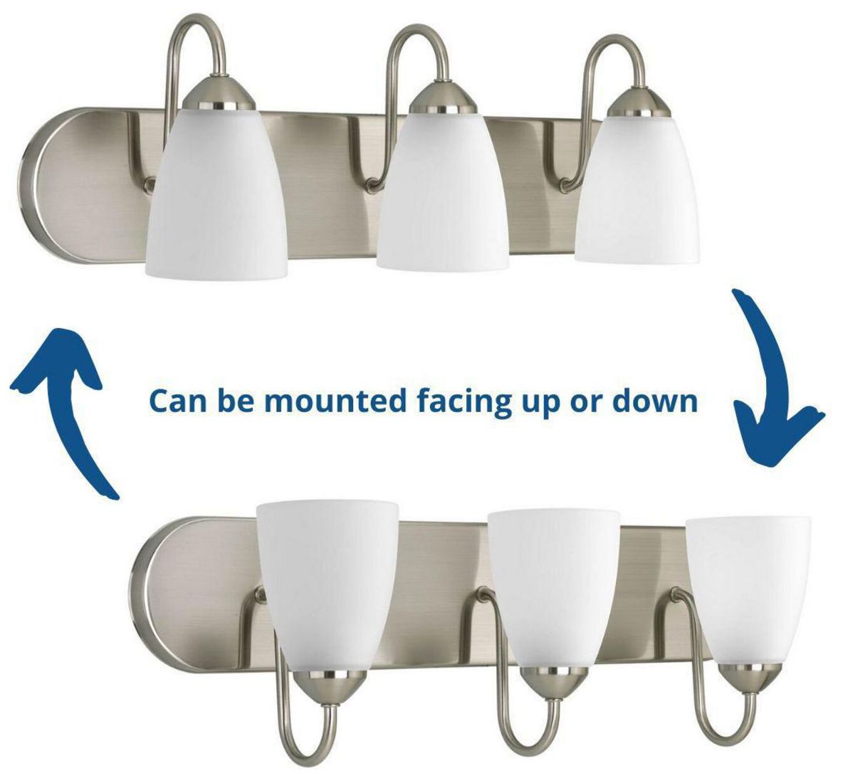 Image 4 Progress Lighting Gather Collection Brushed Nickel 3-Light Vanity Light more views