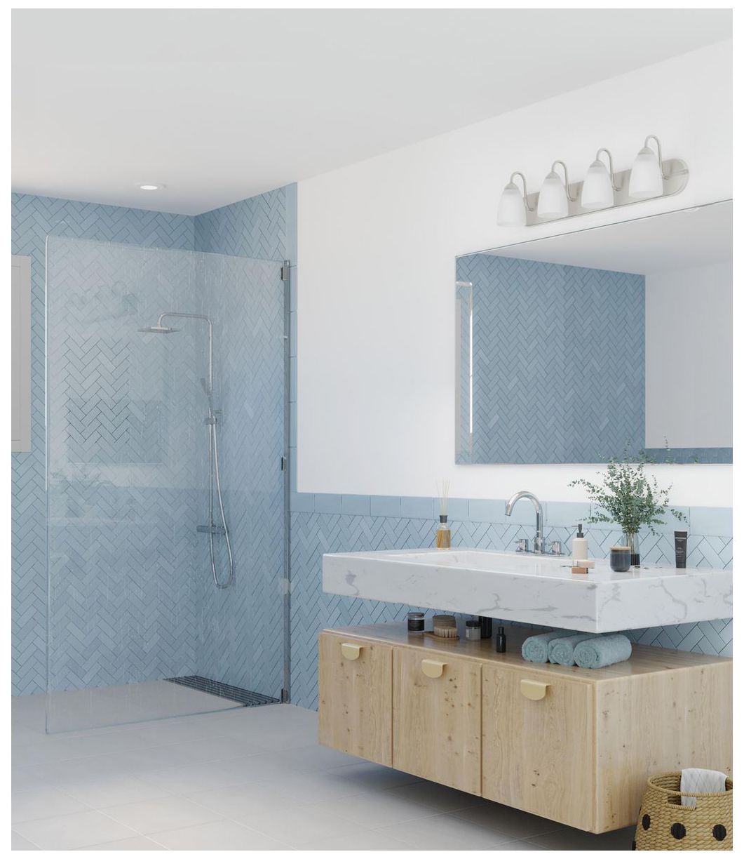 Image 2 Progress Lighting Gather Collection Brushed Nickel 4-Light Vanity Light more views